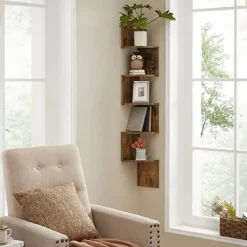 Dok Home - Wandplank - 5 planken - Vintage - Donkerbruin