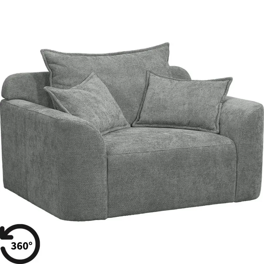 Loveseats-Leen Bakker Draaibare Loveseat Elsa - stof Eden - grijs
