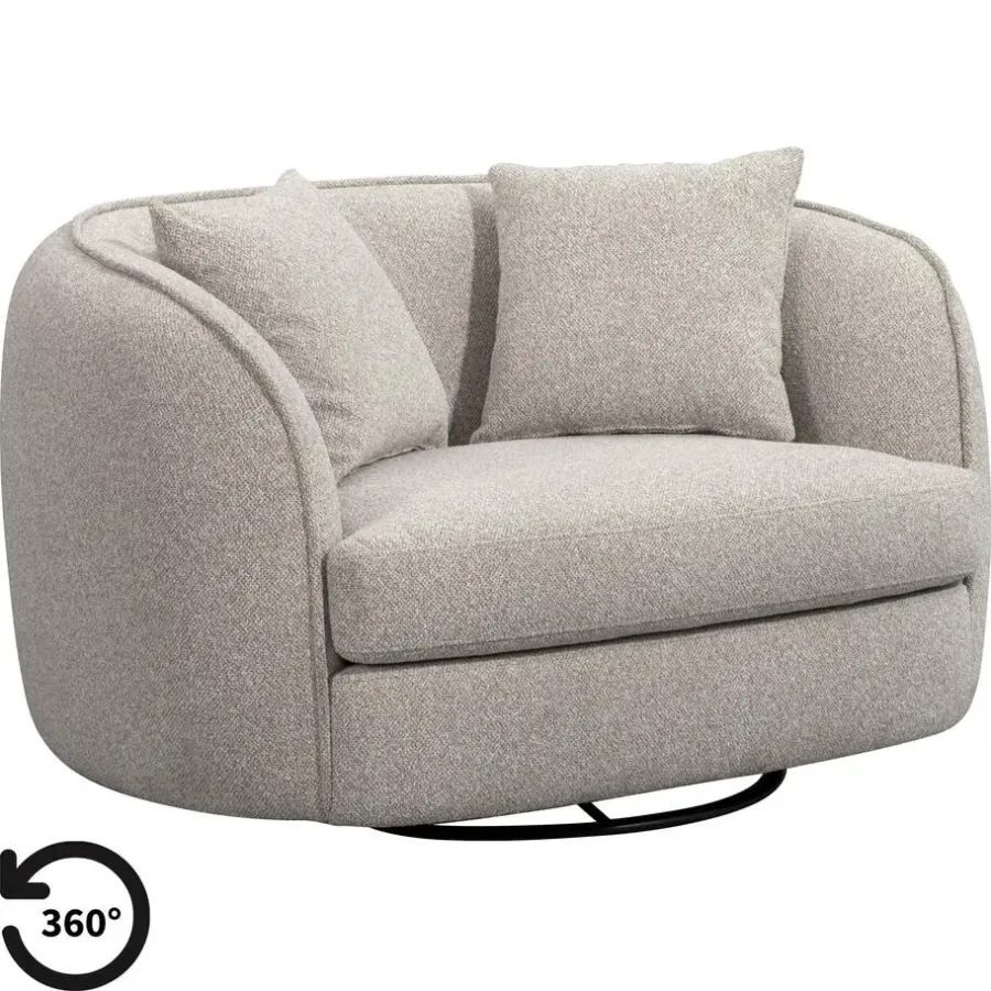 Loveseats-Leen Bakker Draaibare Loveseat Enzio - stof Sirena - greige