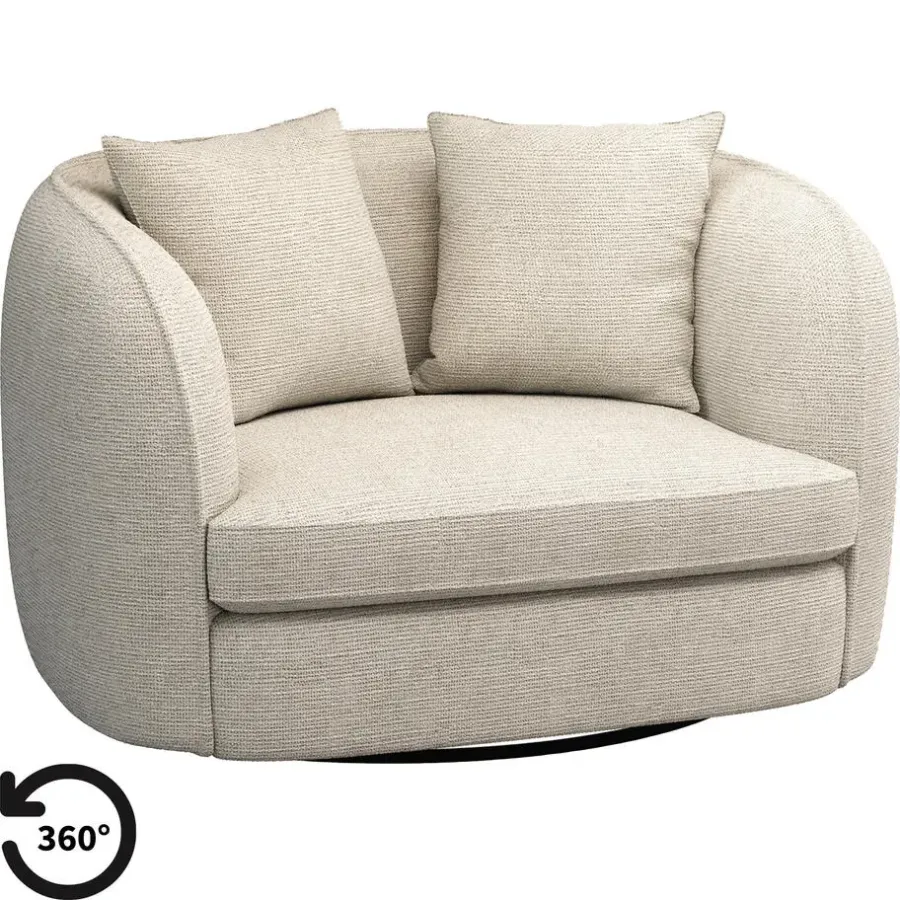 Loveseats-Leen Bakker Draaibare Loveseat Enzio - stof Wandy - champagne