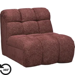 Fauteuils-Leen Bakker Draaifauteuil Beau - stof Raven - wijnrood
