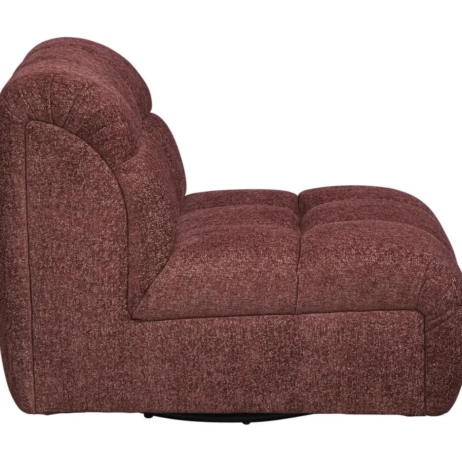 Fauteuils-Leen Bakker Draaifauteuil Beau - stof Raven - wijnrood