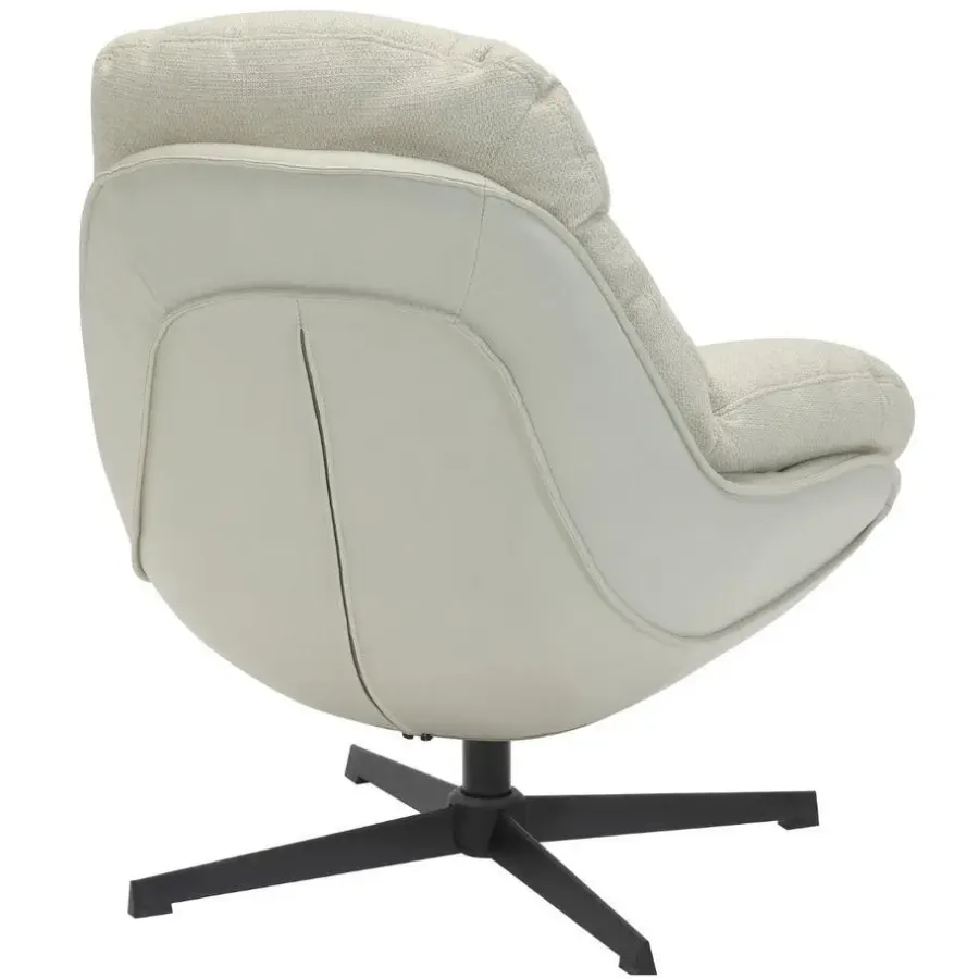 Fauteuils-Giga Meubel Draaifauteuil Beige - Zithoogte 50cm - Fauteuil Leonne