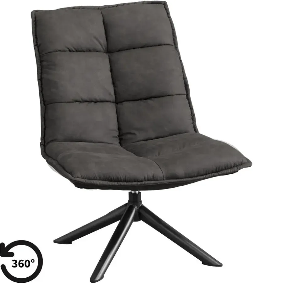 Fauteuils-Leen Bakker Draaifauteuil Clayton - antraciet