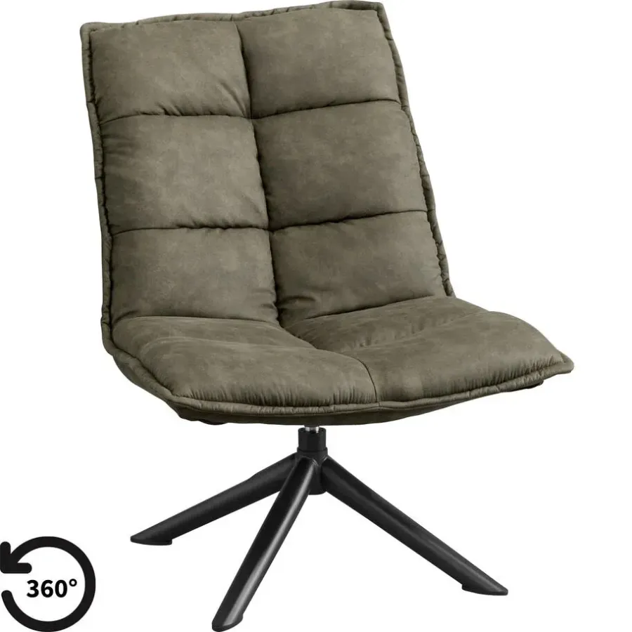 Fauteuils-Leen Bakker Draaifauteuil Clayton - groen