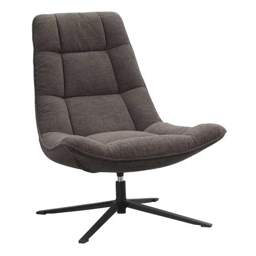 Leen Bakker Draaifauteuil Emily - donkerbruin