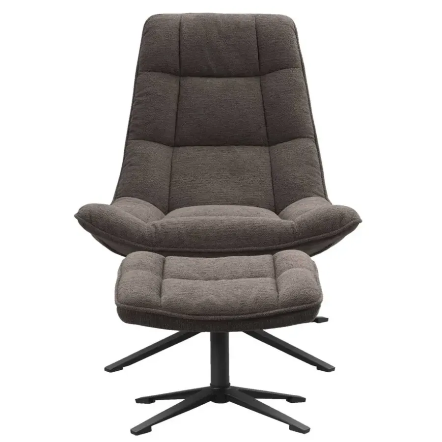 Leen Bakker Draaifauteuil Emily - donkerbruin
