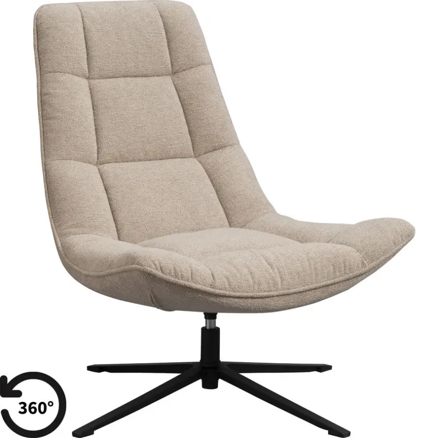 Fauteuils-Leen Bakker Draaifauteuil Emily - zand
