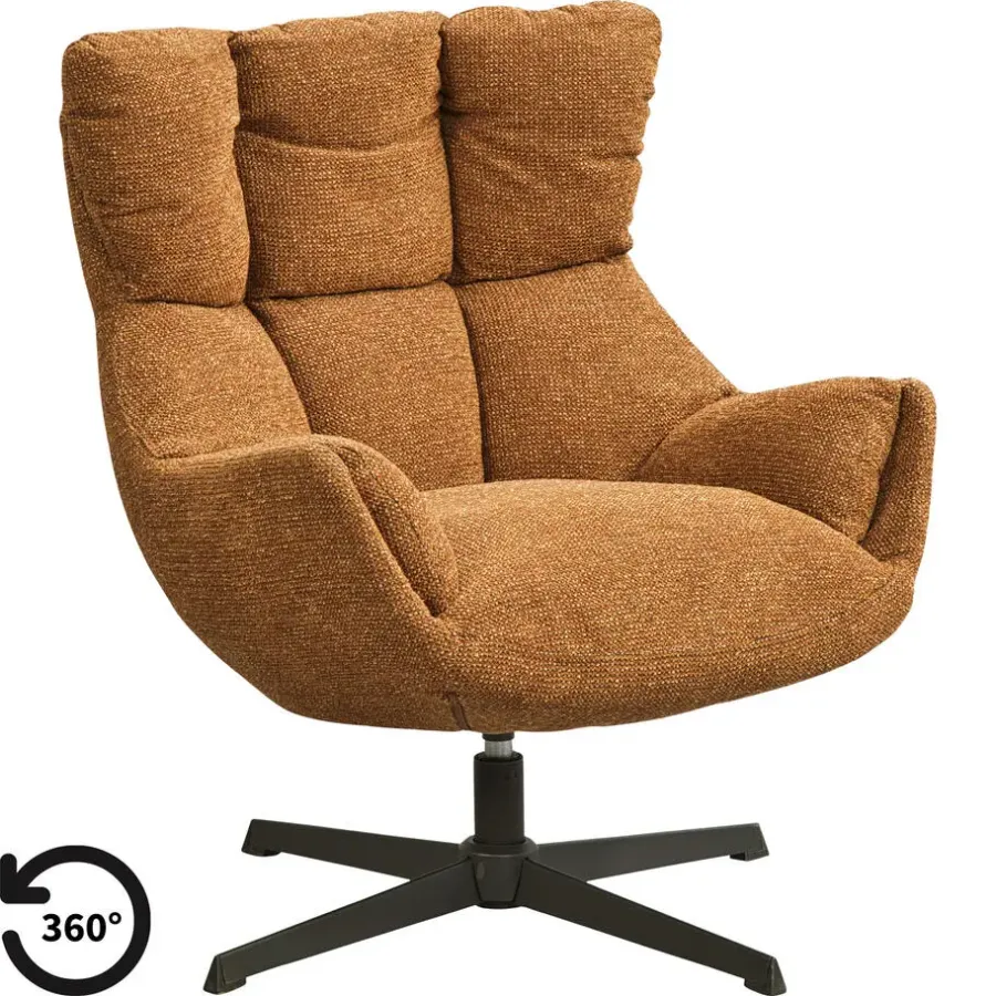 Fauteuils-Leen Bakker Draaifauteuil Hidde - terra