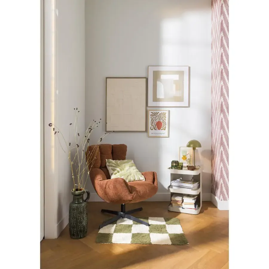 Fauteuils-Leen Bakker Draaifauteuil Hidde - terra