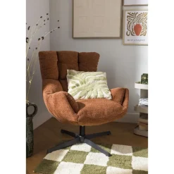 Fauteuils-Leen Bakker Draaifauteuil Hidde - terra