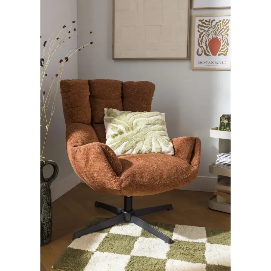 Fauteuils-Leen Bakker Draaifauteuil Hidde - terra
