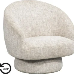 Fauteuils-Leen Bakker Draaifauteuil Lieve - beige
