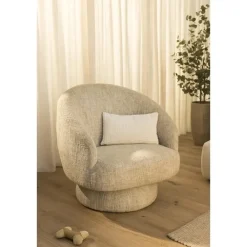 Fauteuils-Leen Bakker Draaifauteuil Lieve - beige