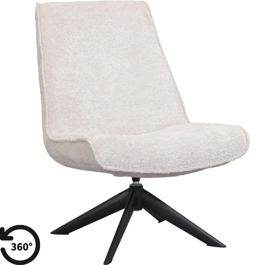 Fauteuils-Leen Bakker Draaifauteuil Nora - crème