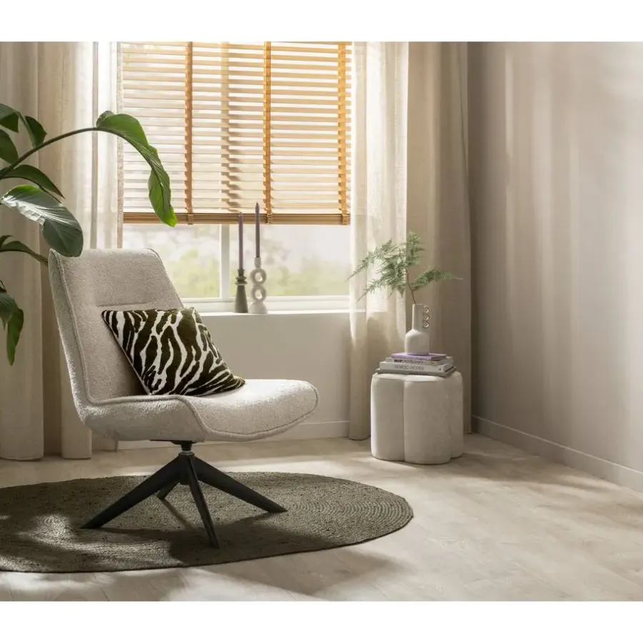 Fauteuils-Leen Bakker Draaifauteuil Nora - crème