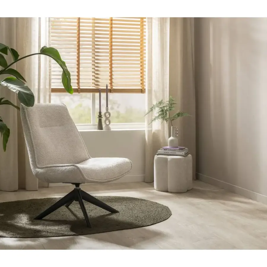 Fauteuils-Leen Bakker Draaifauteuil Nora - crème