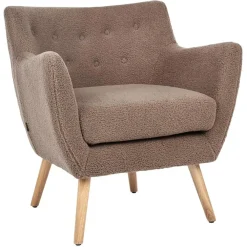 Beliani DRAMMEN - Chesterfield fauteuil - Bruin - Bouclé