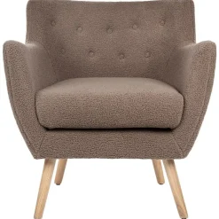Beliani DRAMMEN - Chesterfield fauteuil - Bruin - Bouclé