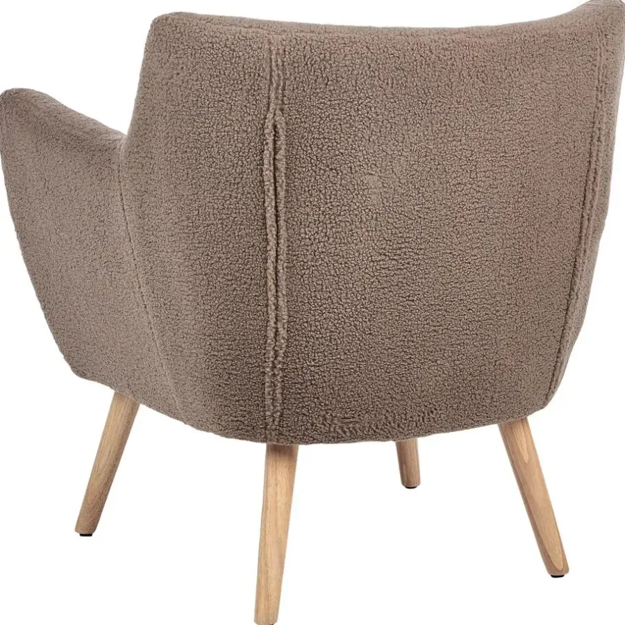 Beliani DRAMMEN - Chesterfield fauteuil - Bruin - Bouclé