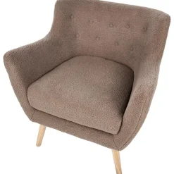 Beliani DRAMMEN - Chesterfield fauteuil - Bruin - Bouclé