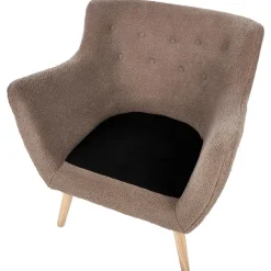 Beliani DRAMMEN - Chesterfield fauteuil - Bruin - Bouclé