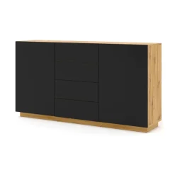 Dressoirs-AKL FURNITURE Dressoir Aura 89x164x41 Zwart