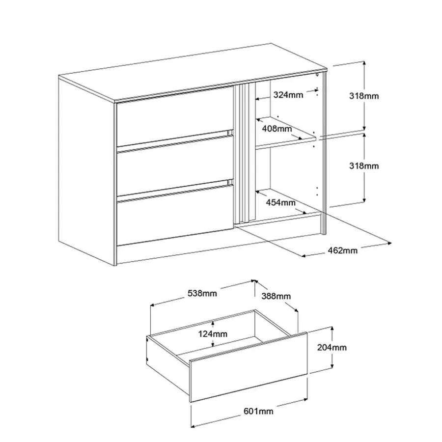 Dressoirs-Leen Bakker Dressoir Evi - eikenkleur - 76,8x109,8x50 cm