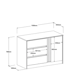 Dressoirs-Leen Bakker Dressoir Evi - eikenkleur - 76,8x109,8x50 cm