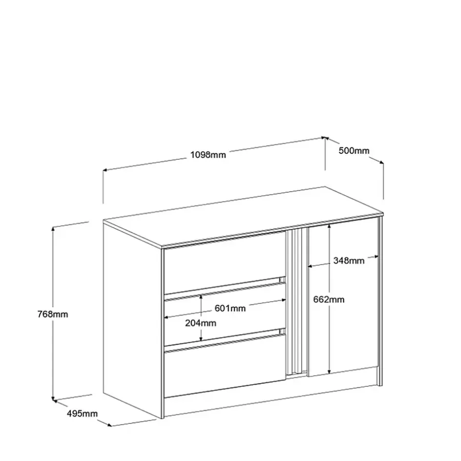 Dressoirs-Leen Bakker Dressoir Evi - eikenkleur - 76,8x109,8x50 cm