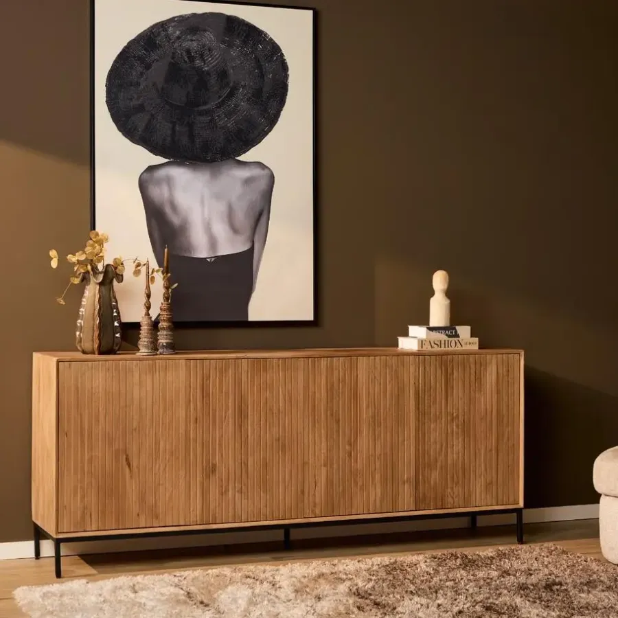 StarFurn Dressoir Naturel Hout - 210x45x85cm - Madison