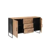 Livingfurn Dressoir Naturel Mangohout - Metaal - 150x40x80cm - Elin