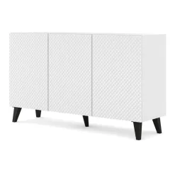 Dressoirs-Homlando Dressoir Ravenna PC 150 3D glanzend wit (fronten) deuren gefreesd