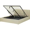 2-Persoons Bedden-Beliani DREUX - Bed met opbergruimte - Beige - 160 x 200 cm - Polyester