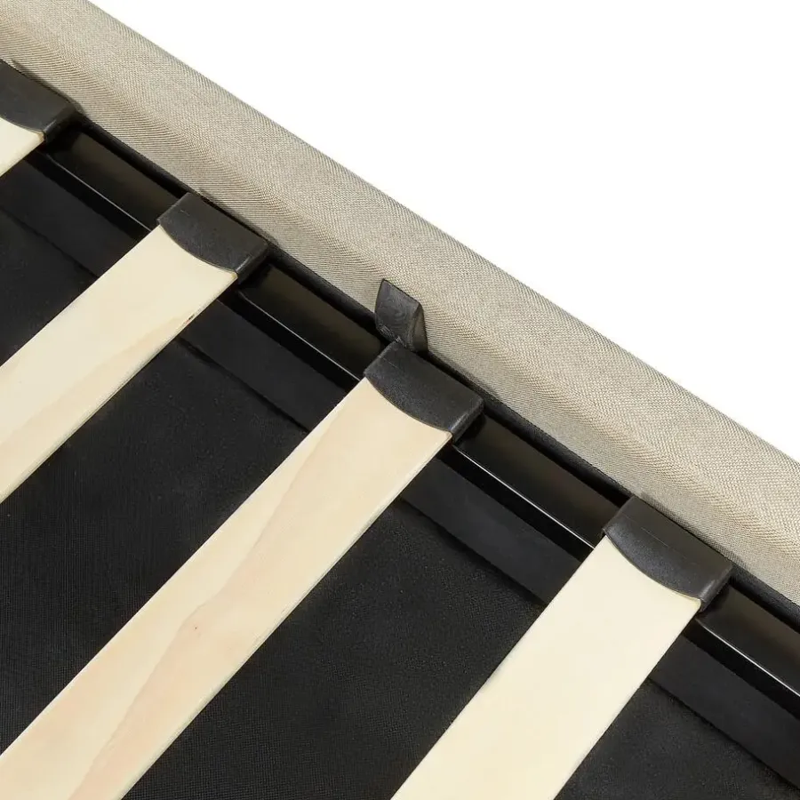 2-Persoons Bedden-Beliani DREUX - Bed met opbergruimte - Beige - 160 x 200 cm - Polyester