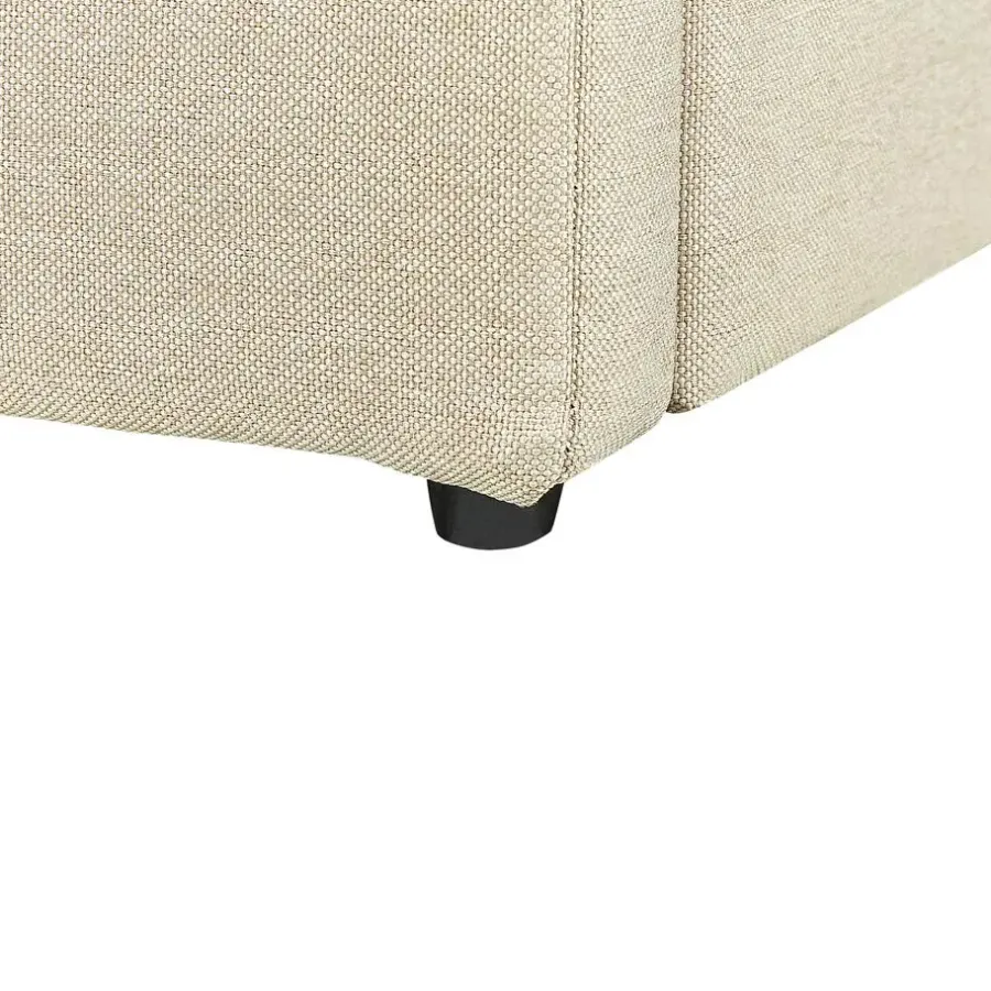 2-Persoons Bedden-Beliani DREUX - Bed met opbergruimte - Beige - 160 x 200 cm - Polyester