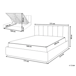 2-Persoons Bedden-Beliani DREUX - Bed met opbergruimte - Beige - 160 x 200 cm - Polyester