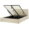 Twijfelaars-Beliani DREUX - Bed met opbergruimte - Beige - 140 x 200 cm - Polyester