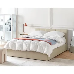 Twijfelaars-Beliani DREUX - Bed met opbergruimte - Beige - 140 x 200 cm - Polyester