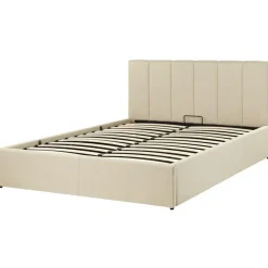 Twijfelaars-Beliani DREUX - Bed met opbergruimte - Beige - 140 x 200 cm - Polyester