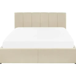Twijfelaars-Beliani DREUX - Bed met opbergruimte - Beige - 140 x 200 cm - Polyester
