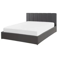 Twijfelaars-Beliani DREUX - Bed met opbergruimte - Grijs - 140 x 200 cm - Kunstleer