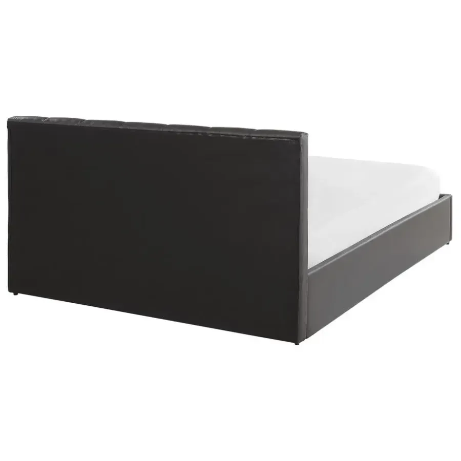 Twijfelaars-Beliani DREUX - Bed met opbergruimte - Grijs - 140 x 200 cm - Kunstleer