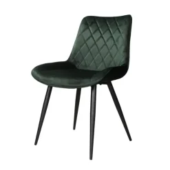 Eetkamerstoelen-DS4U - Benito 3.0 eetkamerstoel velours - donkergroen