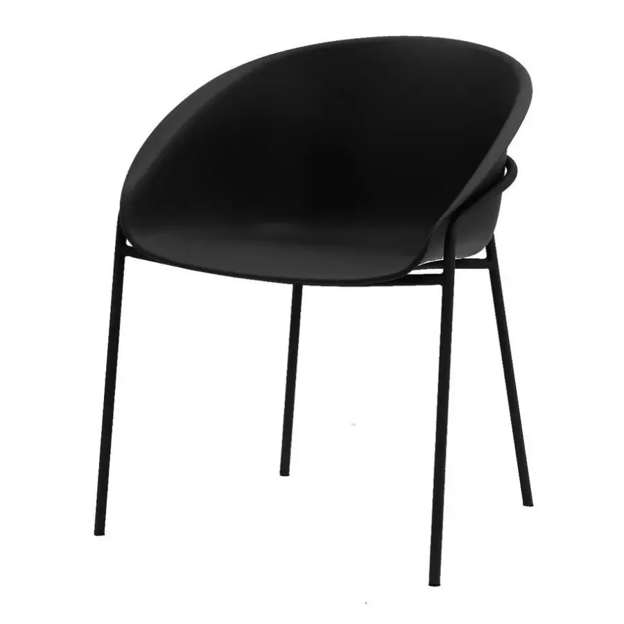 Tuinstoelen-DS4U - Ella kunststof eetkamerstoel - zwart