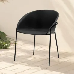 Tuinstoelen-DS4U - Ella kunststof eetkamerstoel - zwart