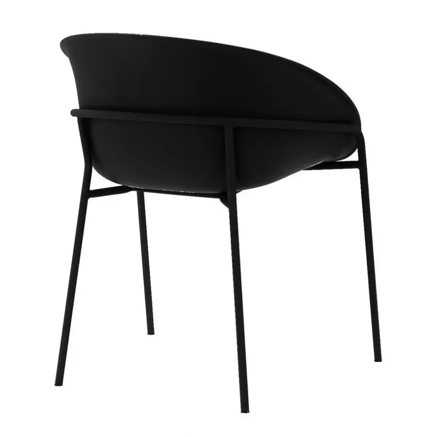 Tuinstoelen-DS4U - Ella kunststof eetkamerstoel - zwart