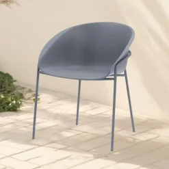 Tuinstoelen-DS4U - Ella kunststof eetkamerstoel - grijs