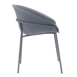Tuinstoelen-DS4U - Ella kunststof eetkamerstoel - grijs