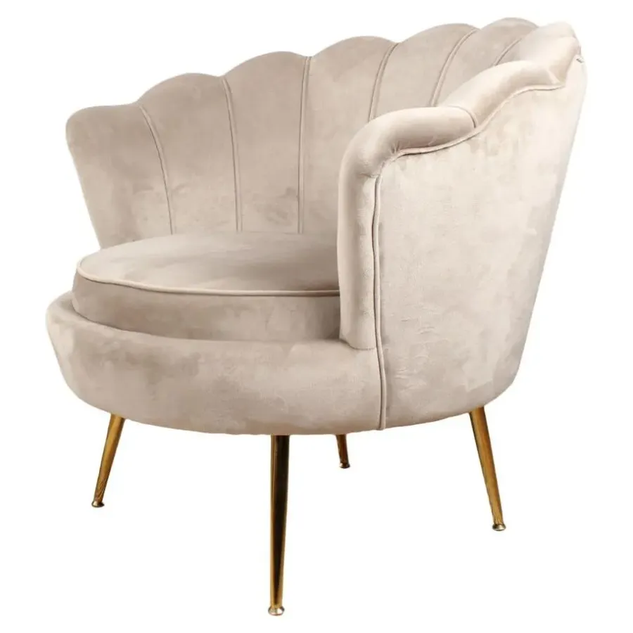 Fauteuils-DS4U - Feliz fauteuil velvet champagne/taupe